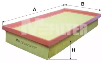 K462 MFILTER Фильтр воздушный 1.2i (47kw) Polo 01-07/Fabia 03-08